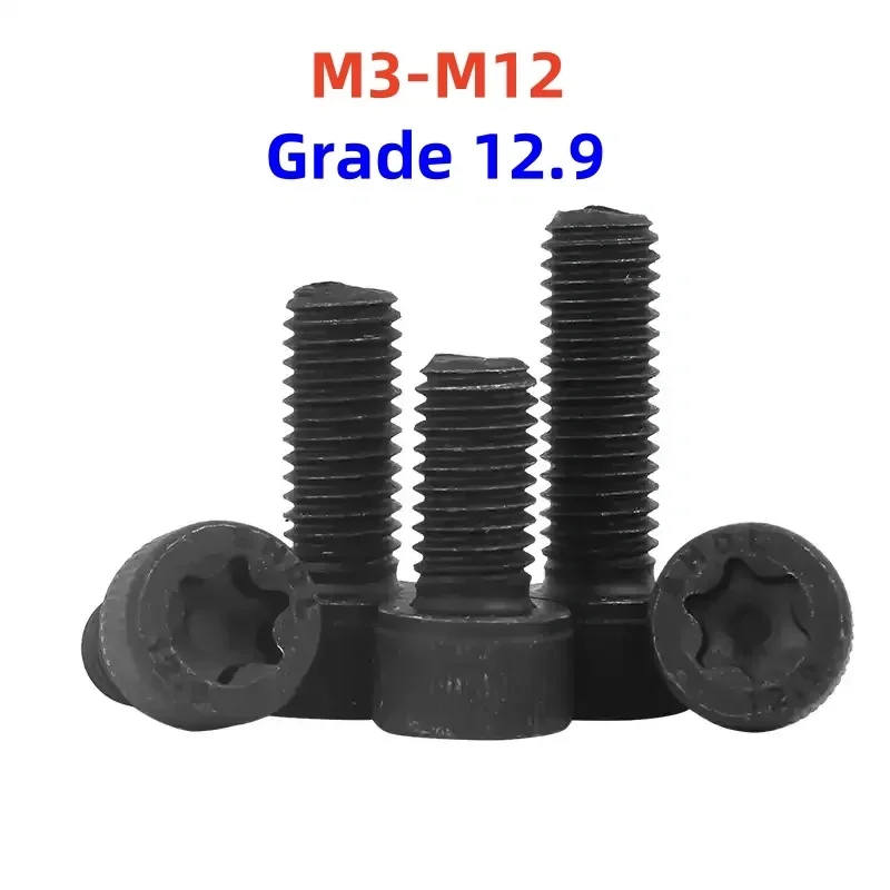 12.9 High Tensile Black Steel Anti Theft Torx Bolt Six Lobe Cylinder Cap Head Security Screw M3 M4 M5 M6 M8 M10 M12