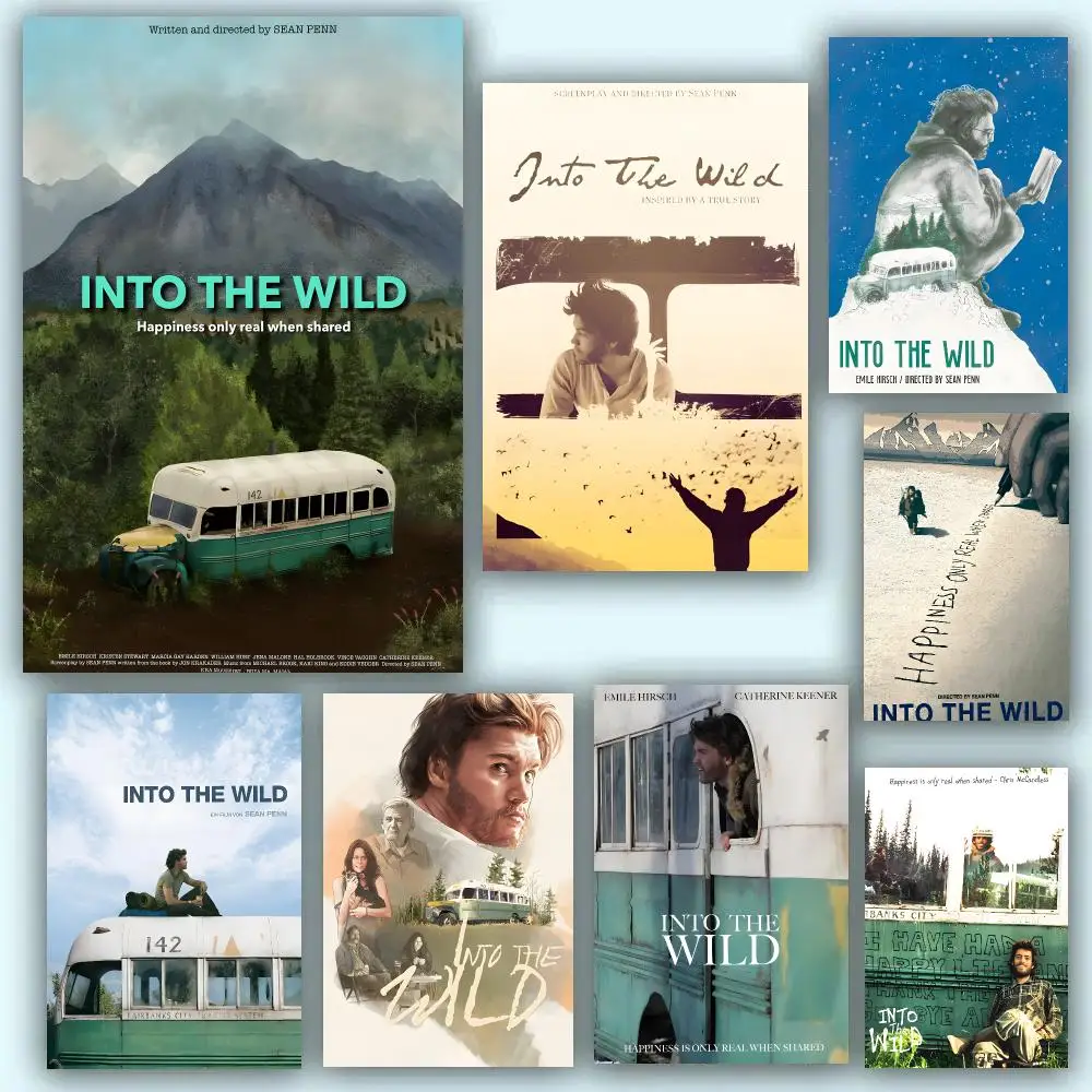 Into the Wild Movie Wilderness Adventure Poster Self-adhesive Advanced Aesthetic Printing Paper Wall Art for Living Room Decor