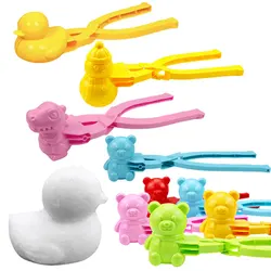 1-4PCS Duck Rice Mold DIY Outdoor Snowball Maker Clip Sushi Mold with Handle Outdoor Snowball Mold Winter Snow Toys for Kids