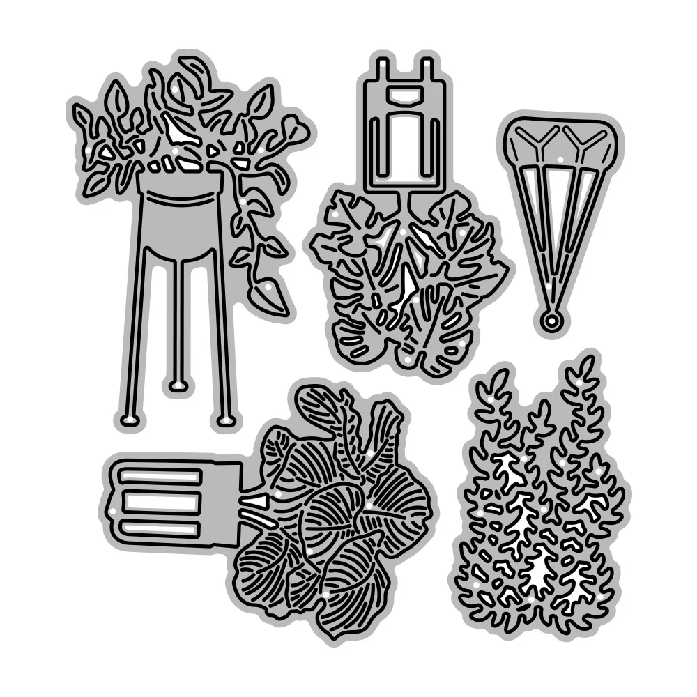 MangoCraft Garden Potted Plants Metal Cutting Dies Embossed DIY Scrapbooking Decor Cut Dies For Handmade Cards Album Diary