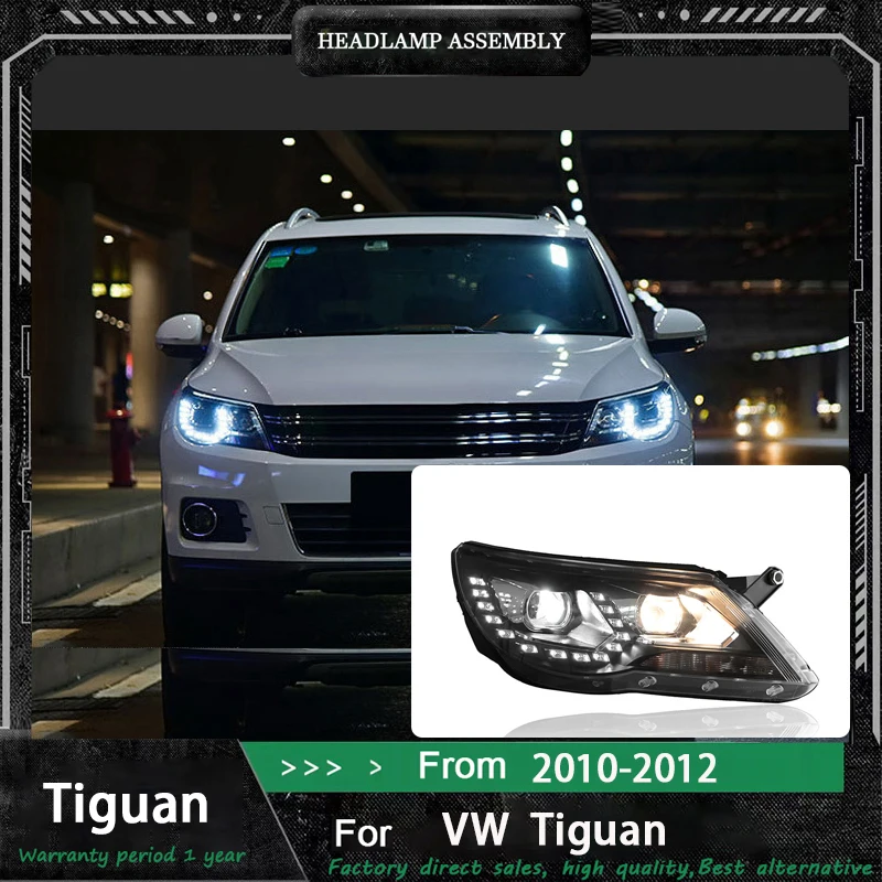 

2 шт. автомобильный Стайлинг для фар VW Tiguan 2010-2016 Tiguan светодиодные фары DRL спрятанные фары Angel Eye биксеноновые аксессуары