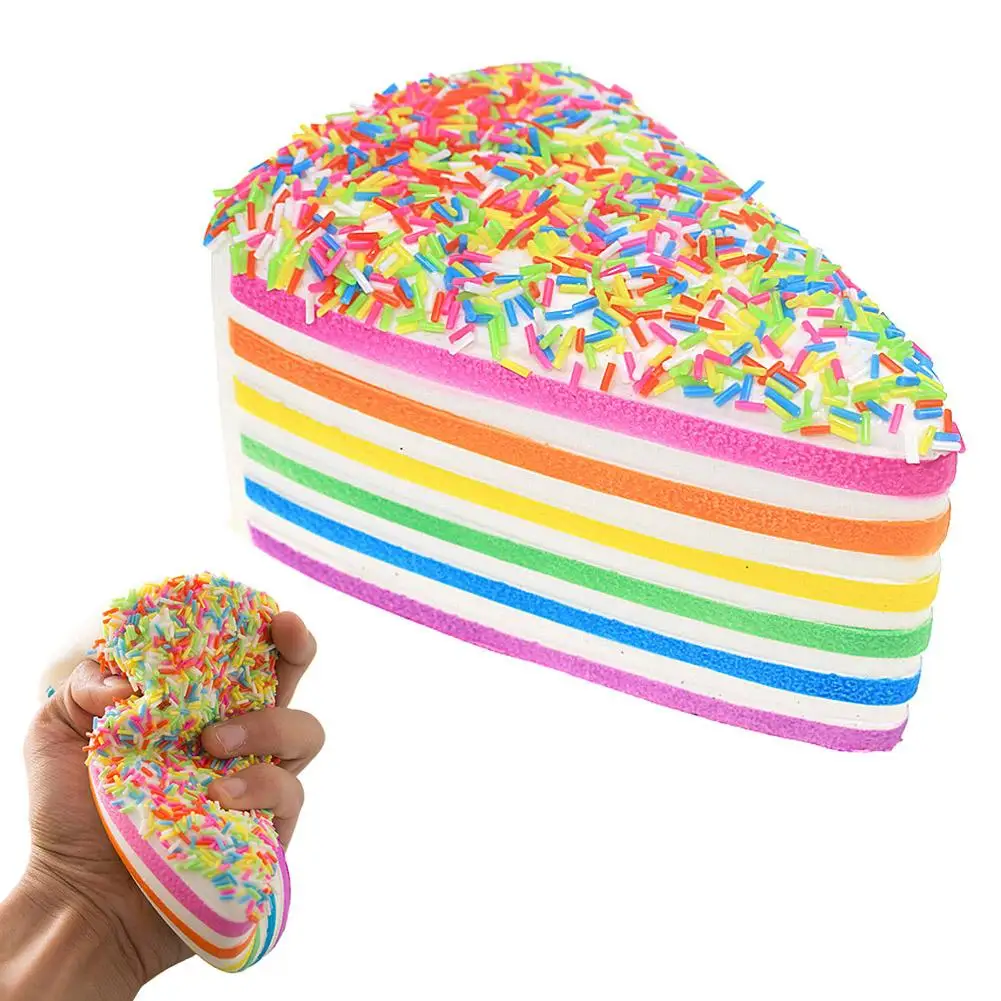 Regenbogen-Kuchen Langsam Aufsteigendes Simuliertes Lebensmittel-Spielzeug Stressabbau-Entspannungsspielzeug Geschenk für Kinder und Erwachsene
