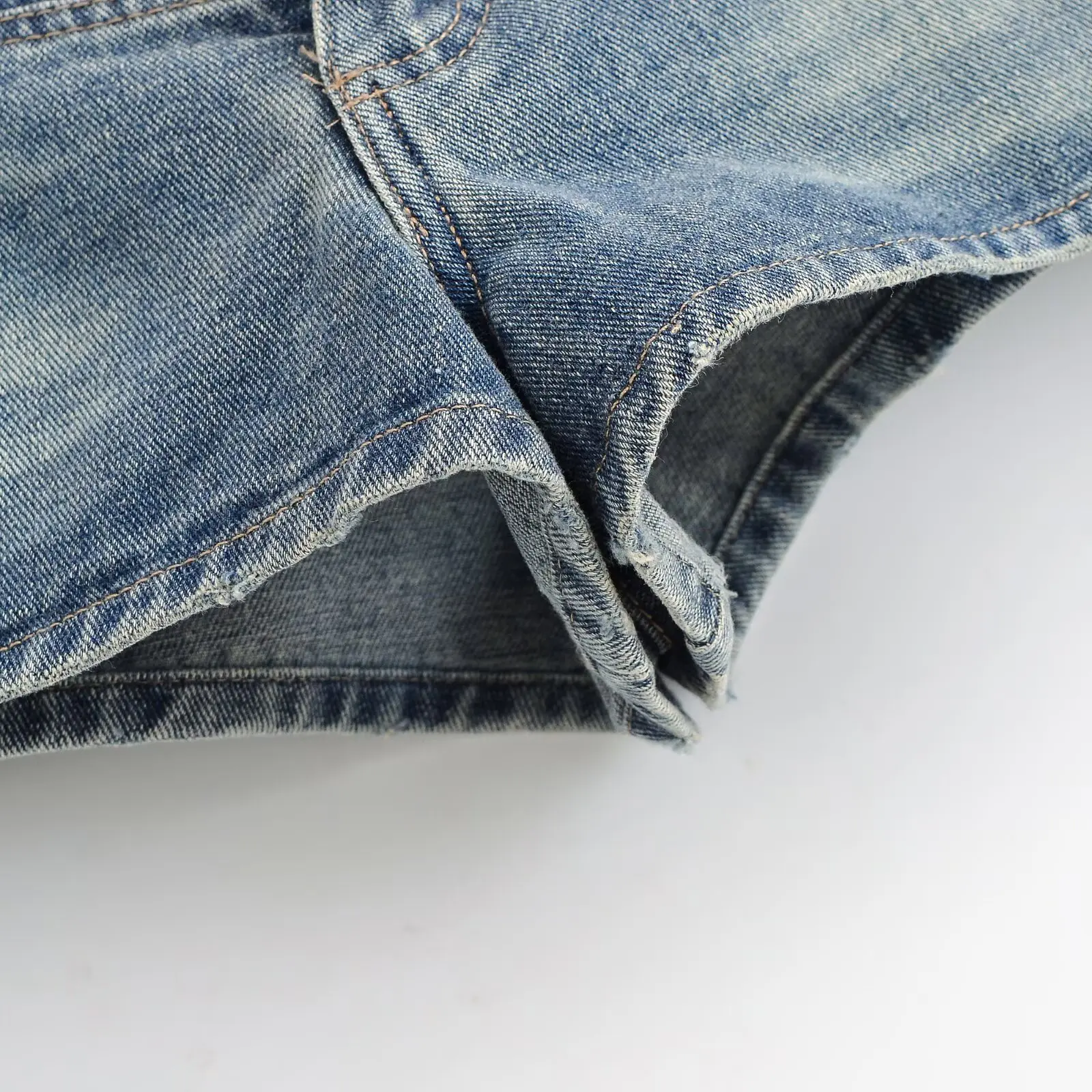 Damen High-Street Vintage Denim-Set KONDALA 2026 Frühling Trendiges Musikfestival Party-Shorts-Set Napoleon-Jacke, Mini Hot Pants – Detail 16