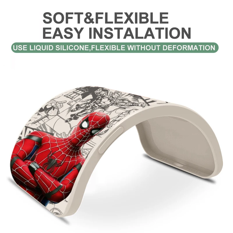 جراب هاتف Marvel-Spiderman لـ OPPO ، قشرة سيليكون سائلة ، ديدبول كاركاسا ، A97 ، A94 ، A93 ، A92 ، A91 ، A74 ، A55 ، A54 ، 5G ، A16 ، A16S