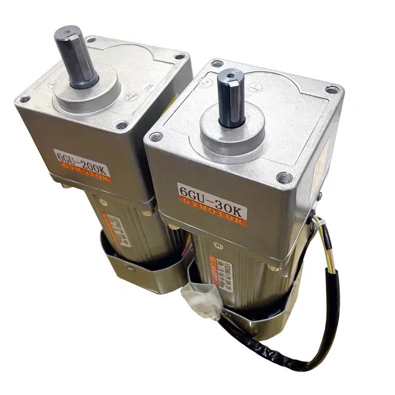 200W AC 220V Single-Phase Shaft 18mm Variabale / Adjustable-Speed 6GU Gearbox AC Gear Motor, Flange‑mounted/ Standard version