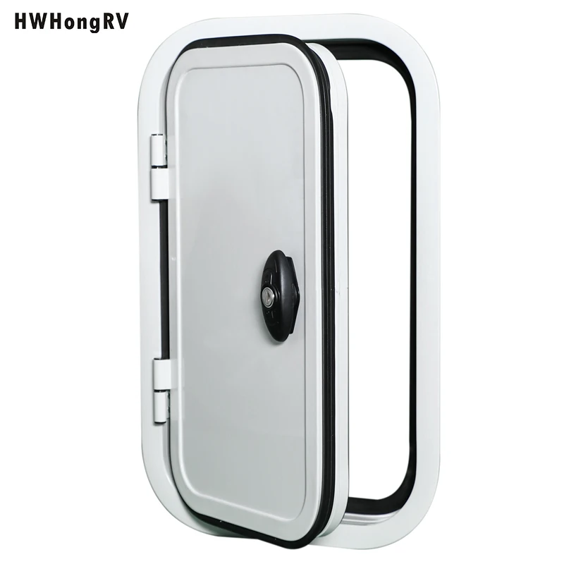 قطع غيار وملحقات HwhongRV RV Camper Flush Mount Gas Fuel Hatch ومفتاح Polar White #6