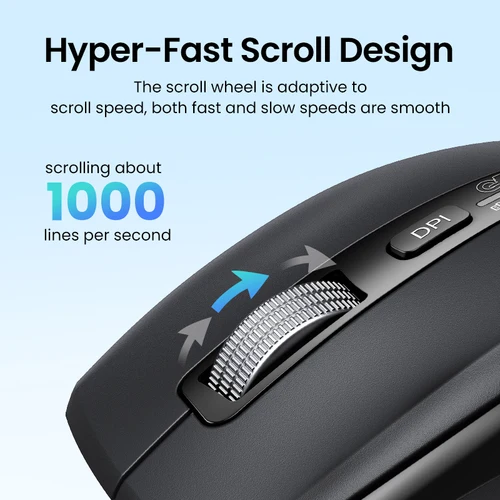 Imagen 2 del producto Ratón inalámbrico UGREEN Hyper-Fast Scroll Bluetooth 5,4 2,4G ergonómico 5000DPI para MacBook Tablet portátiles ordenador PC ratones