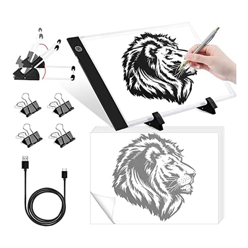 Top-A4 LED Tracing Light Box Sheets A4 Tracing Paper For Drawing Detachable Stand For Diamond Painting Drawing Sketching