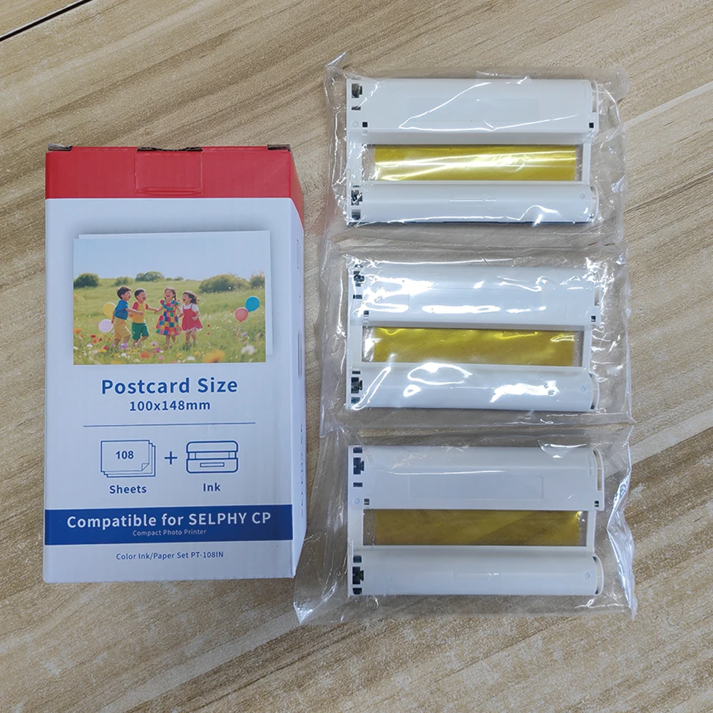 PT-108 KP108 For Canon SELPHY CP1500 Compact Photo Printer Kit for KP-108IN RP-108 CP1200 CP900 CP910 Photo Paper 6 inch view 3