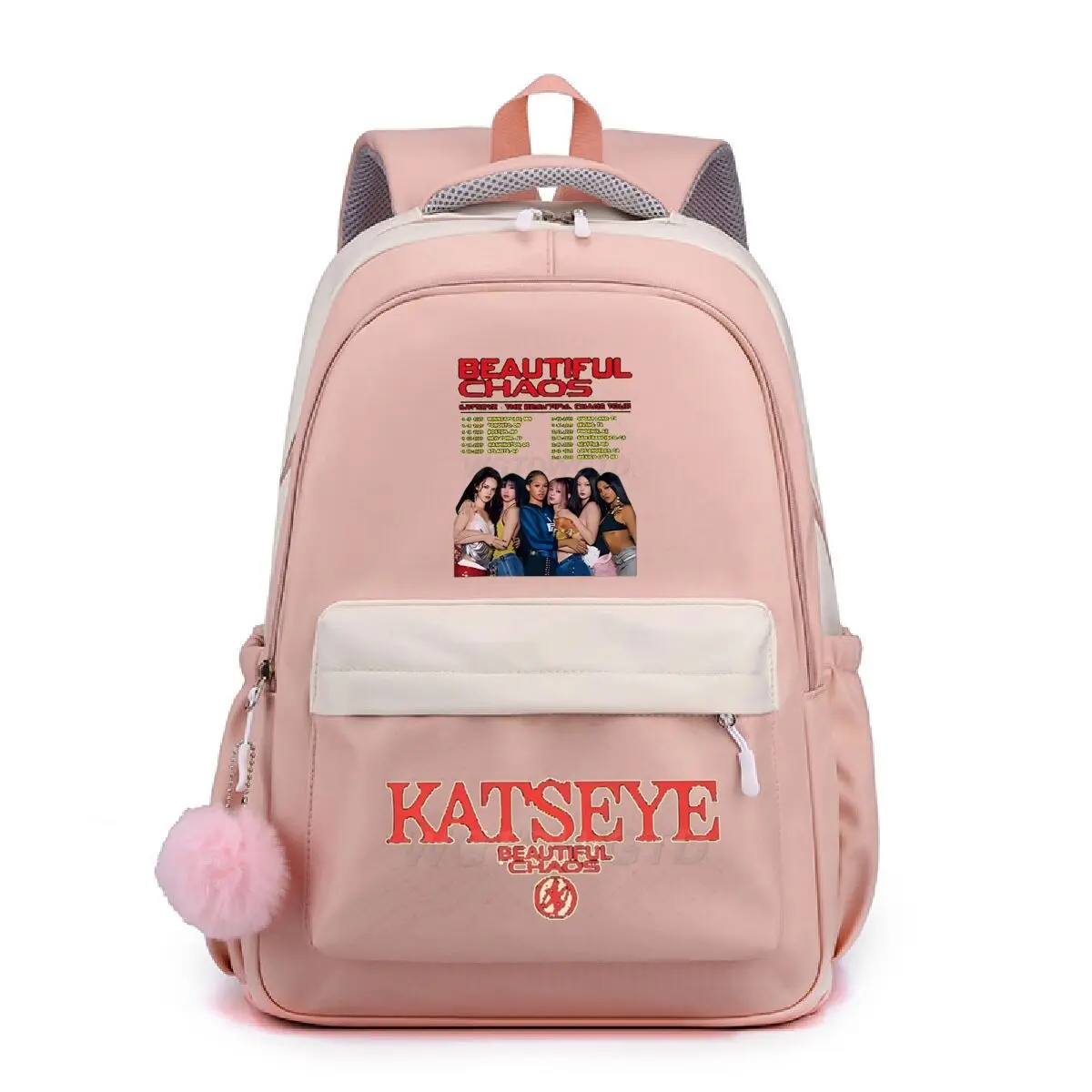 

Hot Sales Katseye Funny Print Backpack Women Large Capacity School Bag Student Laptop Bag School Backpack for College Student