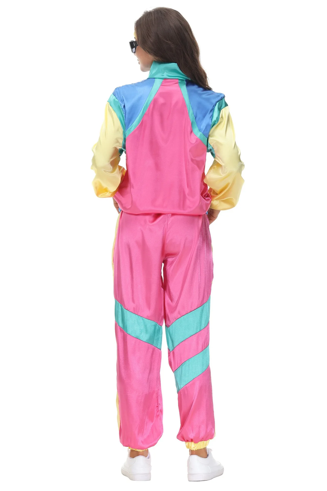 80s 90s Shell Suit Party Dress Costume Retro Tracksuit 90s Hip Hop Costumes 80s Costumes for Men Windbreaker and Pants