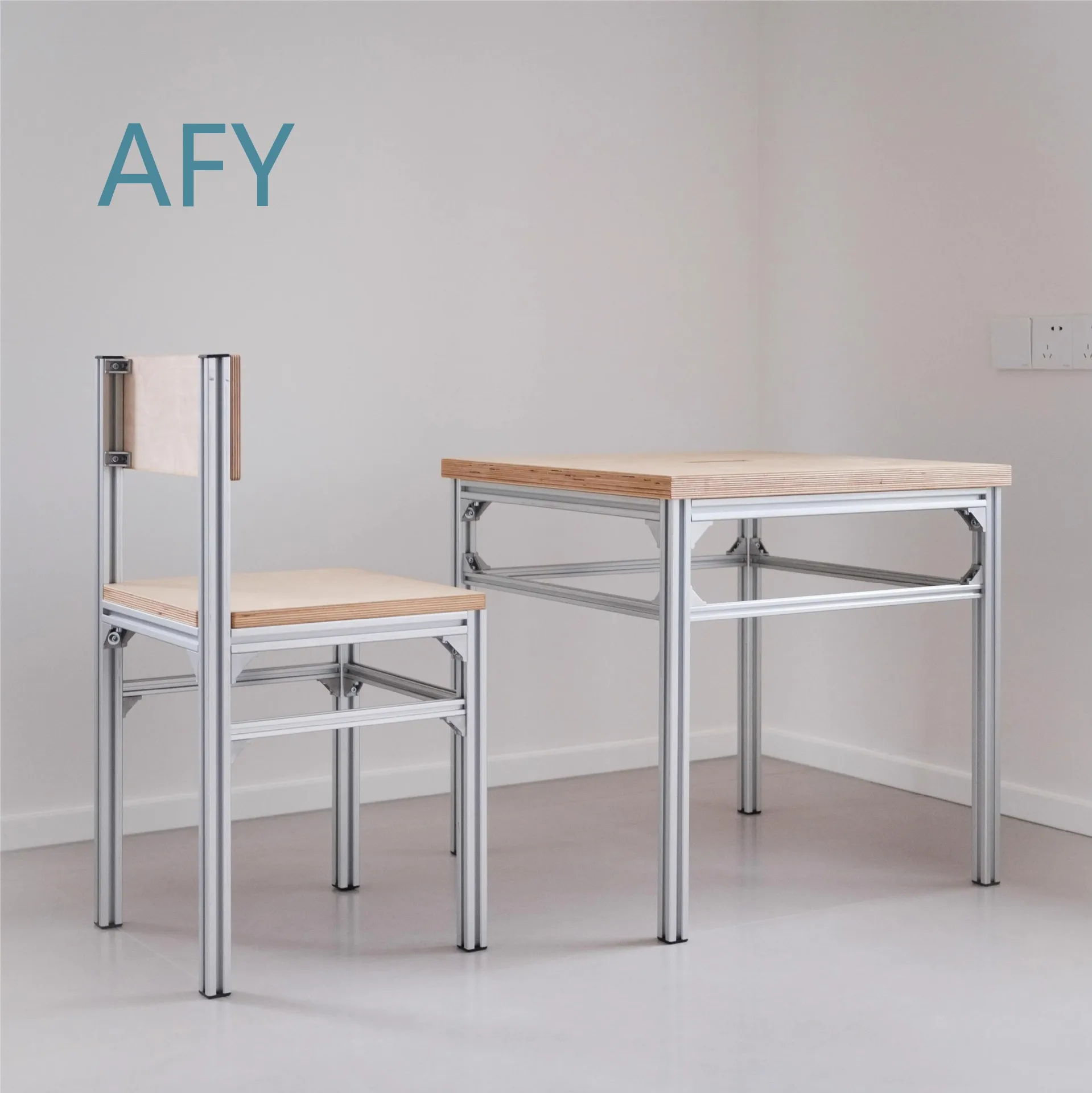 Nordic Birch Wood Ocean Board Dining Table Chair Living Room Home Aluminum Profile Tea Table Coffee Table Square Desk Office