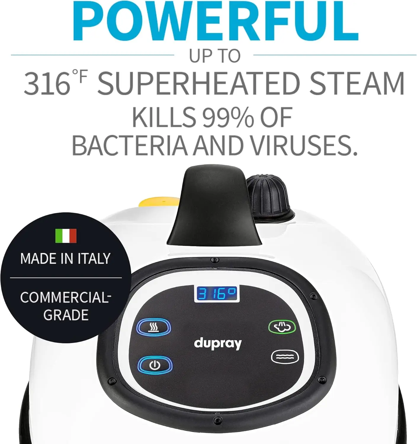 Steam Cleaner Commercial Steamer Made in Italy for High End Professional or Home Cleaning and Disinfection