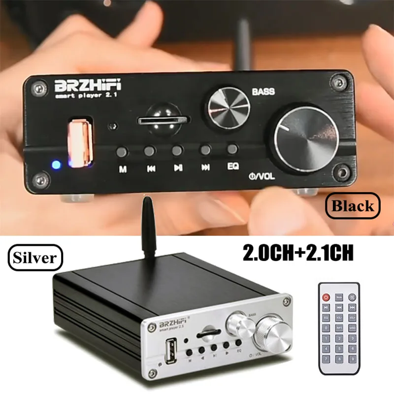 

Hifi 2.1CH Super Power TPA3116 Small Digital Amplifier Music Player Bluetooth 5.0 U Disk TF Card Playback Cellphone App Control