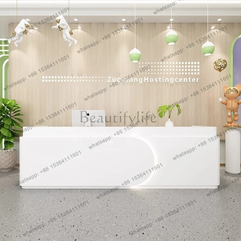 

Современные ресепшн-стойки LXWhite из дерева, длинные, роскошные, для бара, отеля, ресторана, дизайнерские ресепшн-стойки, мебель для лаунж-зон компаний