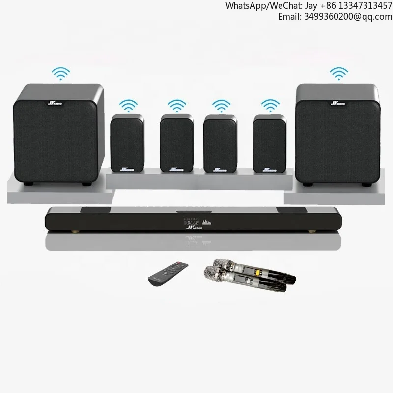 

Home Theater System 7.2 Surround Sound Wireless Soundbar With Wireless Subwoofer And Remote Control