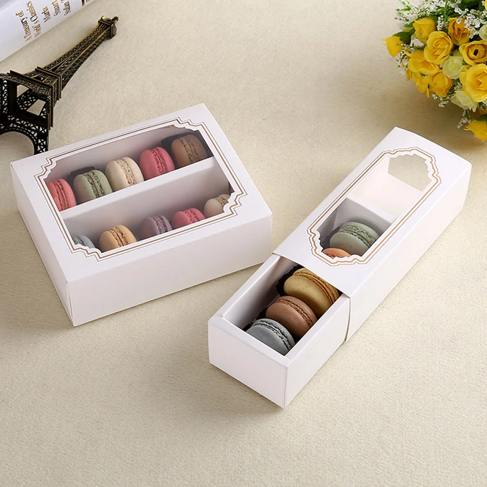 20 Pcs Cupcake Container Windowed Boxes Macaron Containers Open The Mei Niang