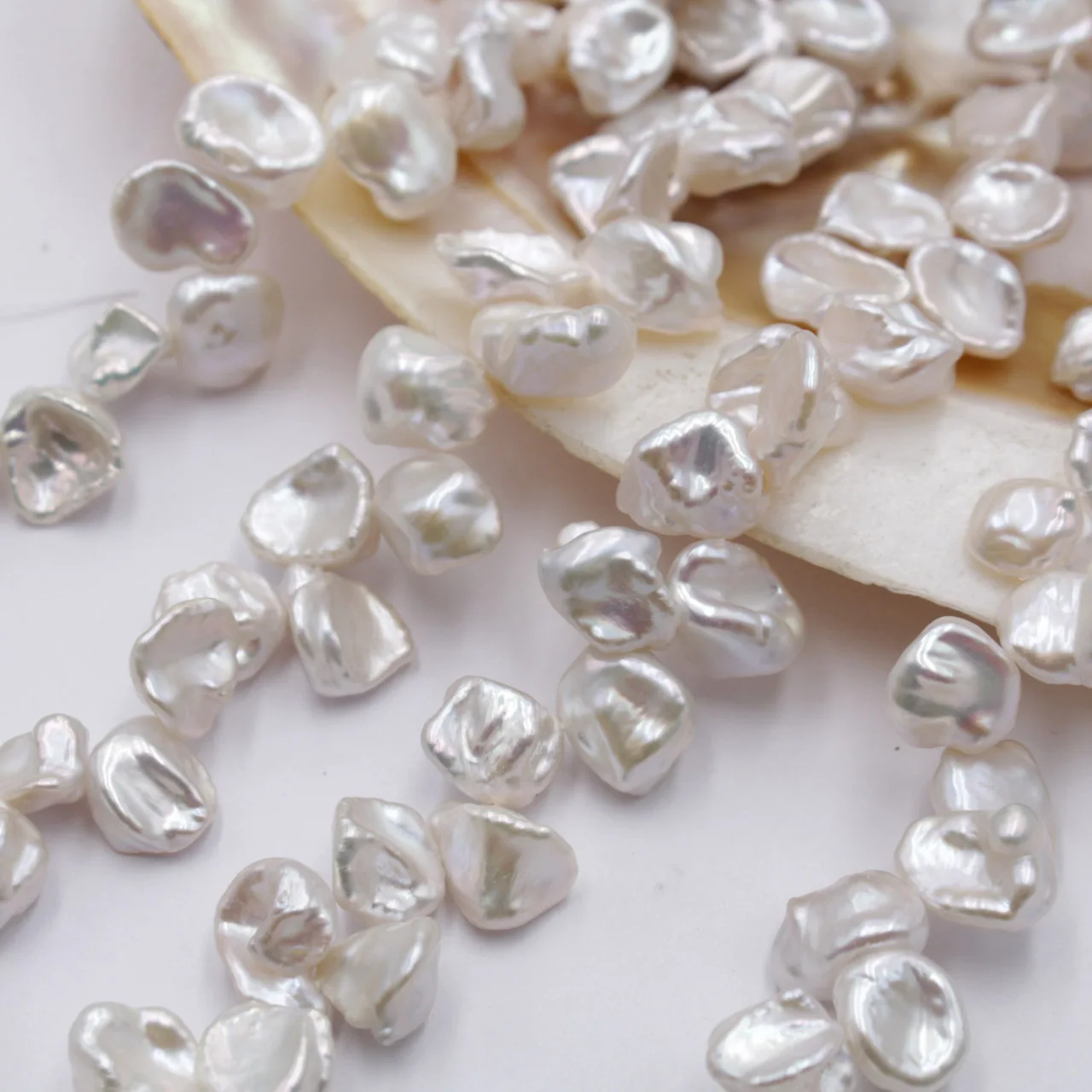 

Natural Baroque Shaped Pearl 8-9mm Natural Irregular Keshi Pearl Beads Diy Petal Pearl Strand