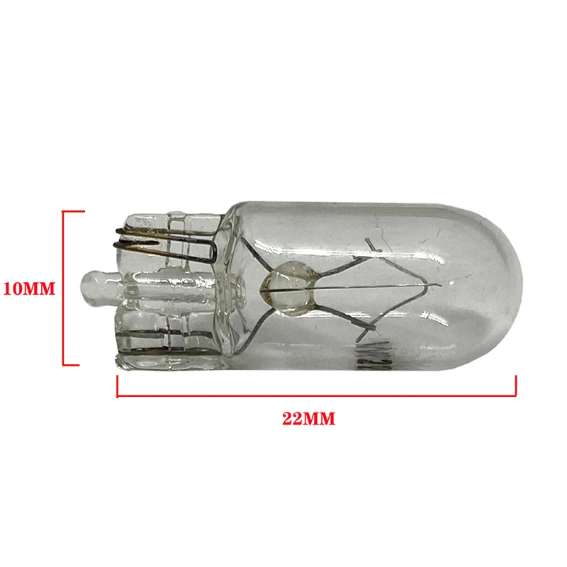 단일 필라멘트 자동차 전구 자동 할로겐 연청, 백색 T10 W5W 501 194 투명 신호 램프 유리, 12V 5W 따뜻한 백색 W2.1 x 9.5d, 10X