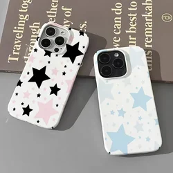 Japan Korea Ins Star Phone Case for IPhone 16 15 14 13 12 11 Pro Max XS XR XSMax 6 7 8 Plus Glossy HD Hard PC Cover