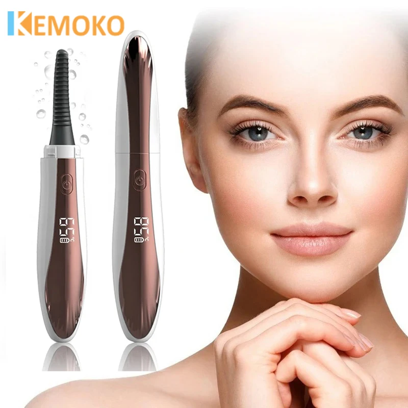 Heated Eyelash Curler with Digital Display, USB Rechargeable, Temperature Control, Long Lasting Curl, Portable Makeup Tool