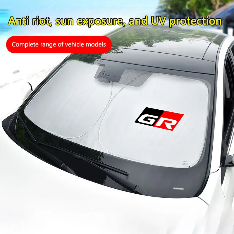 For Toyota GR 86 Supra Yaris RAV4 Prius Corolla C-HR Camry Auris Car Windshield Sun Shade Visor UV Protection Shield Accessories view 2