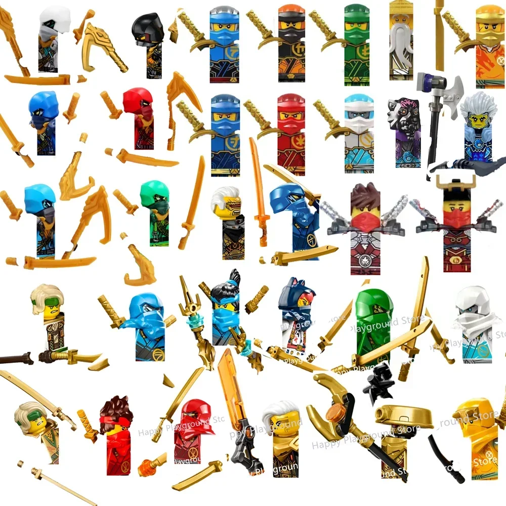 Anime Movie Ninja Cole Zane Kai Jay Lloyd Garmadon Nya Bricks Dolls Cartoon TV Ninjago Assemble Model Toy Building Blocks Toys