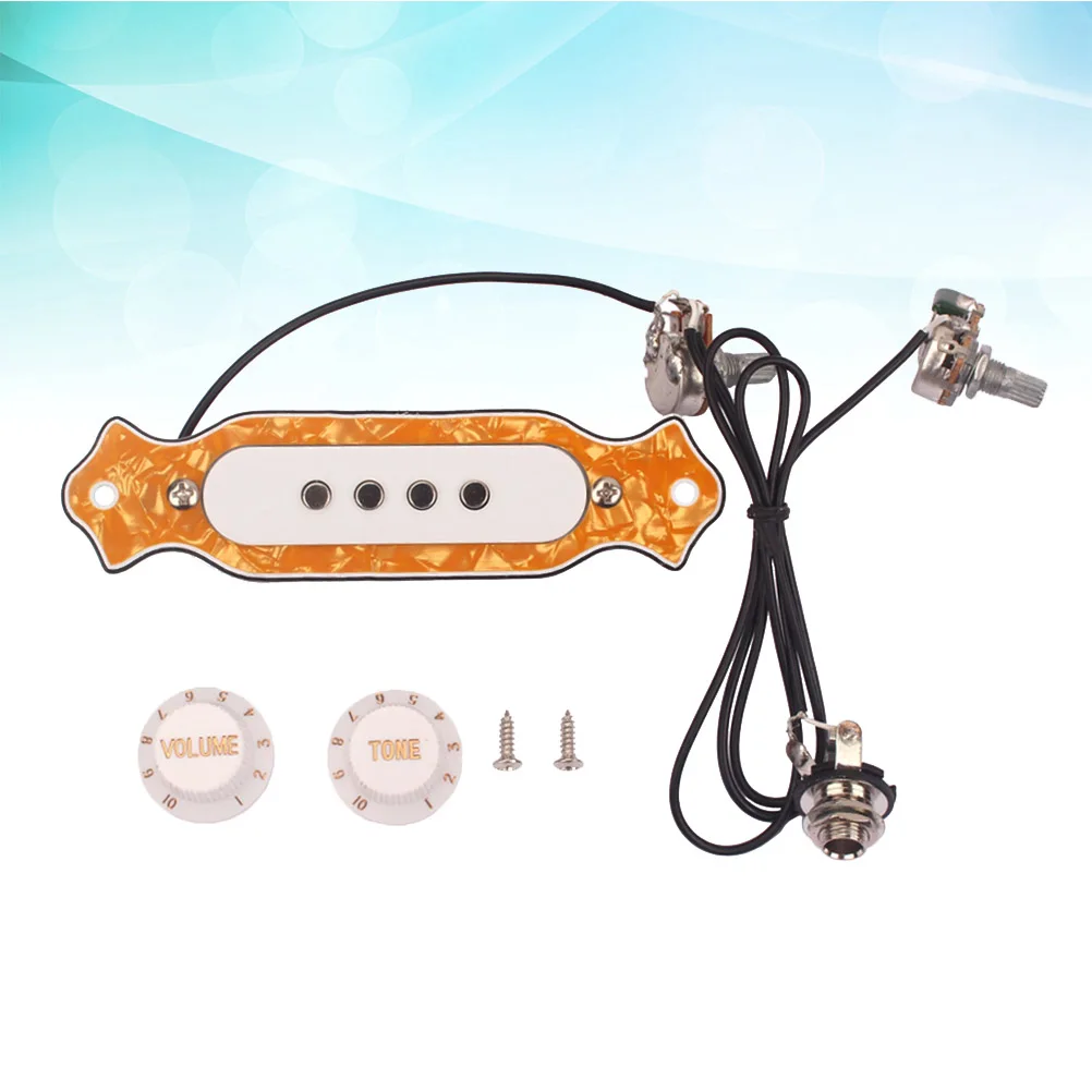 

Pickup Four-string Pre-wired Soundhole with Volume Tone Control Knob Guitar Pickups