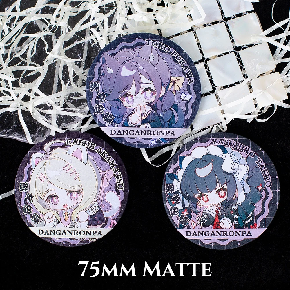 Nowy Danganronpa Laser Matte Badge Saihara Shuichi Kokichi Oma Toko Fukawa Cute Cartoon Anime Pin Game Biżuteria Broszka Prezent