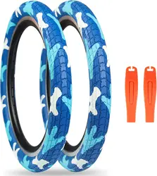 ZUKKA20 x 2.125 Bike tire 2 Pack 20 Bike tire BMX Bike Tires Kids Blue 20