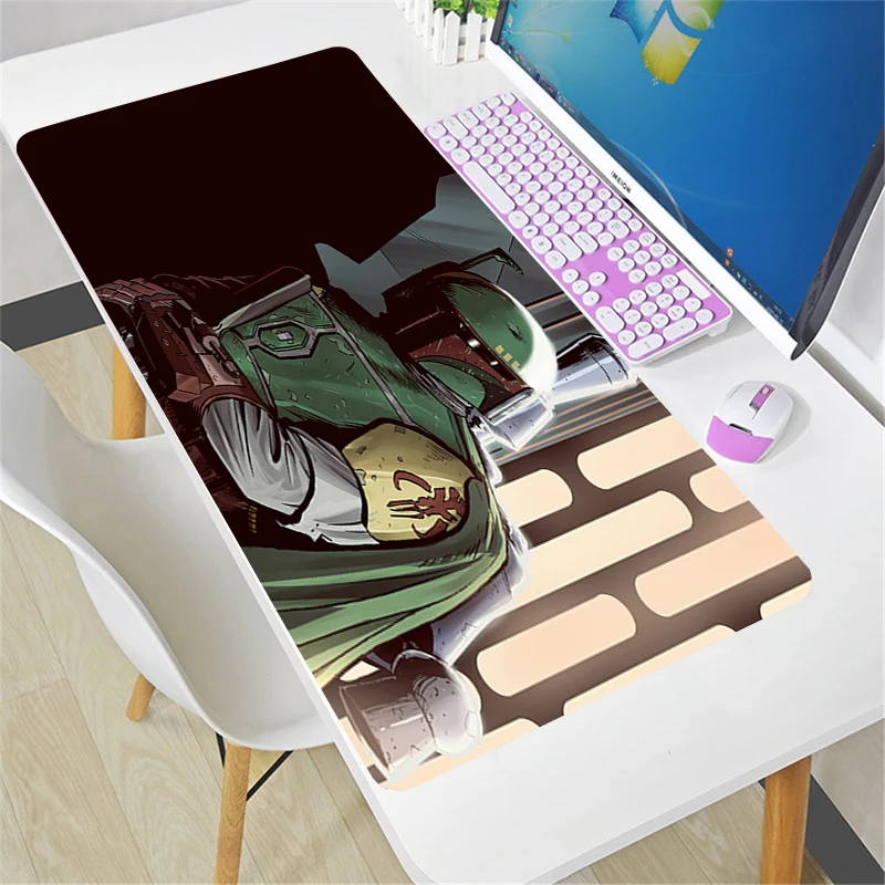 Tappetino per mouse da gioco Boba Fett Tappetino per tastiera Accessori per ufficio Computer portatile Uffici Tappetino per mouse fresco Tappetini da gioco antiscivolo 900x400