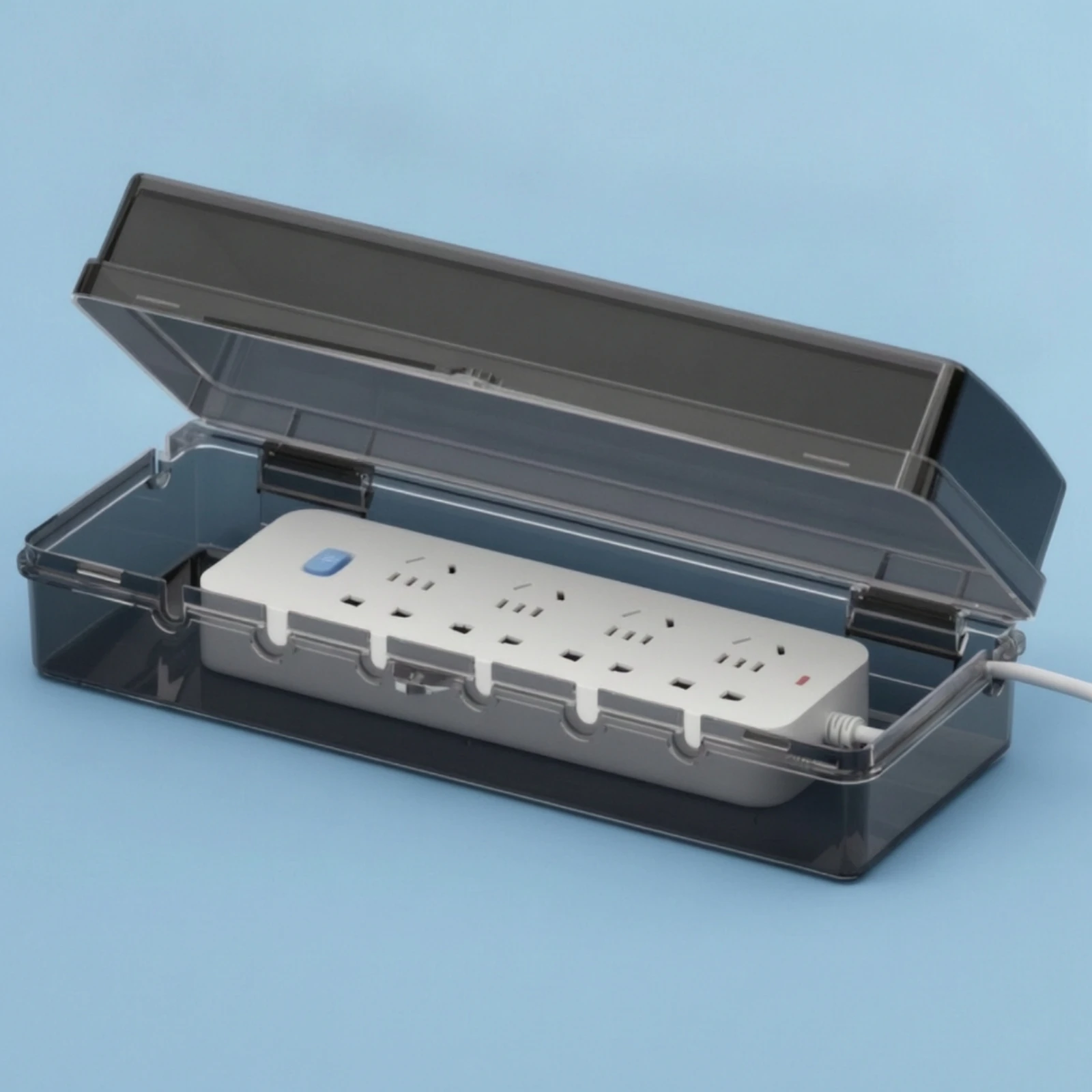 Power Strip Box with Copper Lock Splashproof Waterproof Box with Lock Extension Cord Cover Heavy-Duty Enclosure Non-Slip