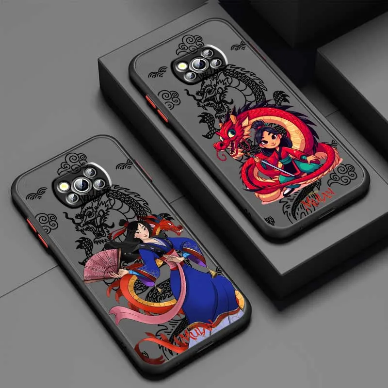 

Disney Mulan Anime Phone Case For Xiaomi Poco X6 X5 X4 X3 M6 M5s M5 M4 M3 F6 F5 F4 F3 Pro 5G Frosted Translucent
