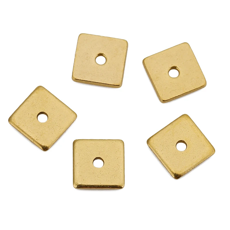 50pcs Stainless Steel 4/5/6/8mm Square Spacers Loose Beads PVD Gold for Bracelets Necklaces DIY Jewelry Making Accessories image 5