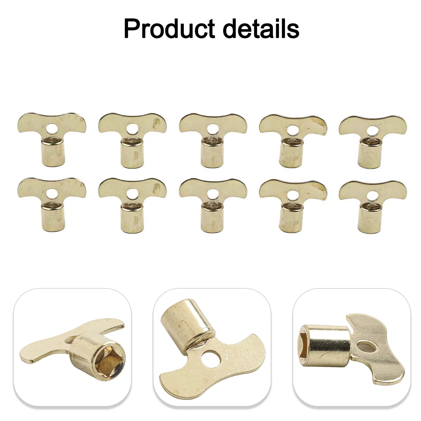 Clock Type Key Key Switch Water Tap Key 10pcs/set 7mm Accessories Brass Gold Color Garden Tool Watering Equipment
