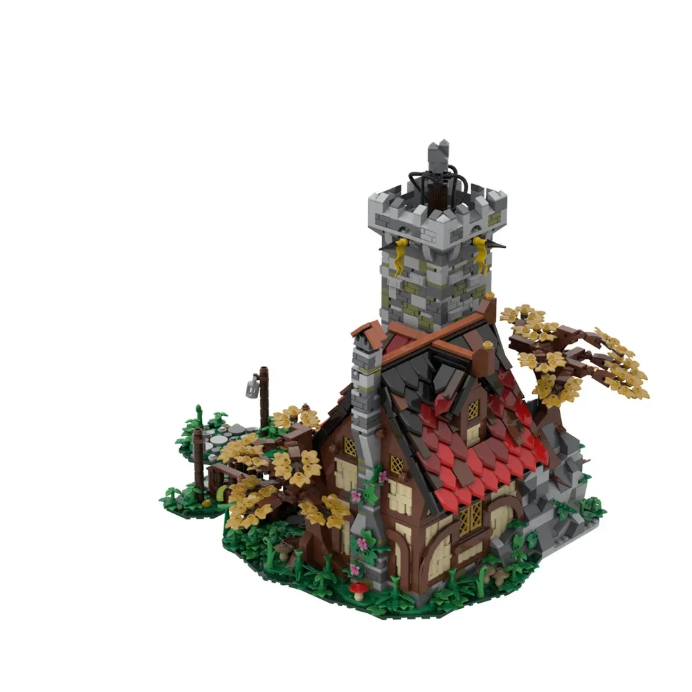 MOC The Alchemistss Tower Building Blocks Model Medieval Castle Architecture Creativity Bricks Assembly Toys For Children Gift