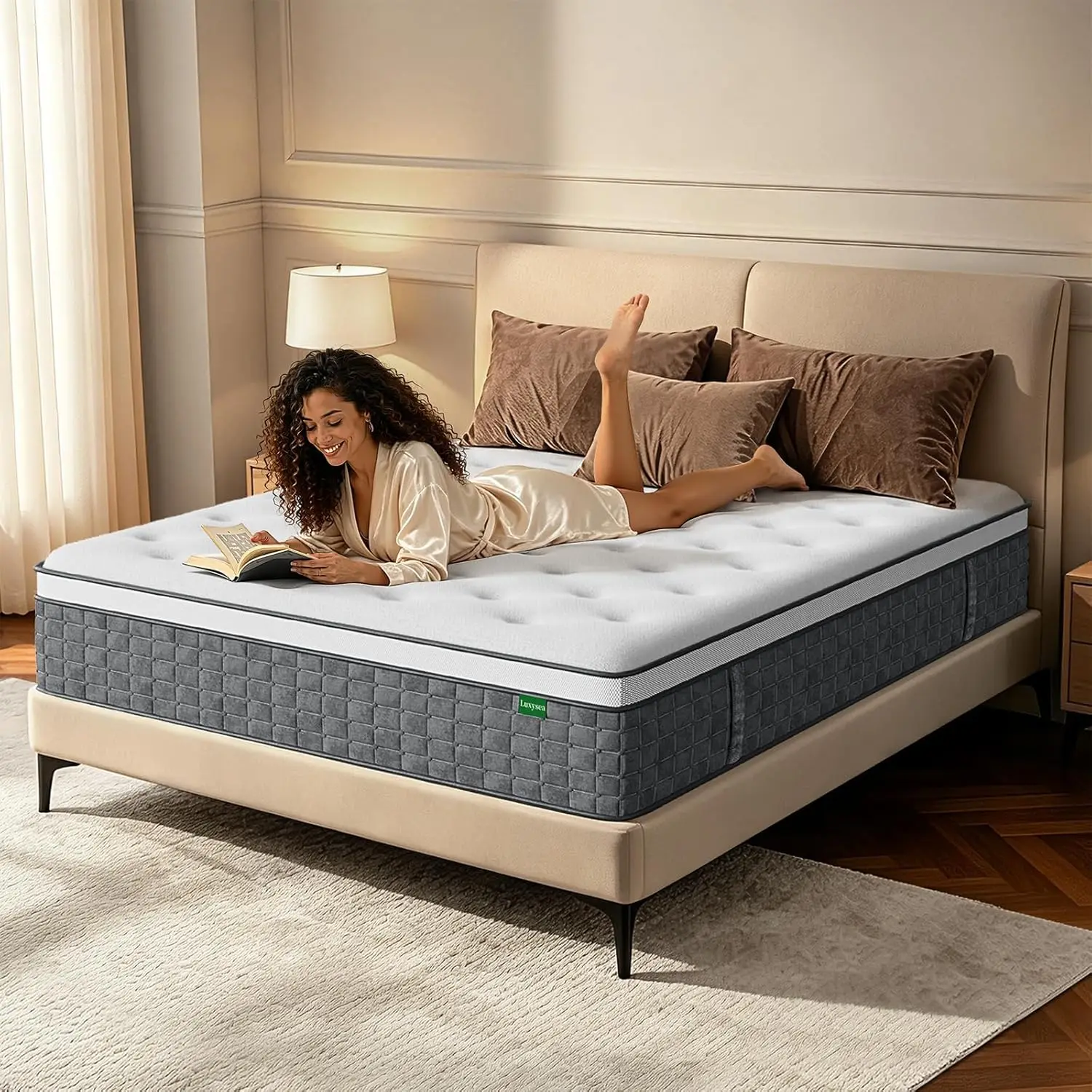 14-Inch Queen Mattress in a Box, Medium Firm, with Individually Pocketed Coils for Motion Isolation and Gel-Infused Foam for Cool, Comfortable Sleep, CertiPUR-US Certified