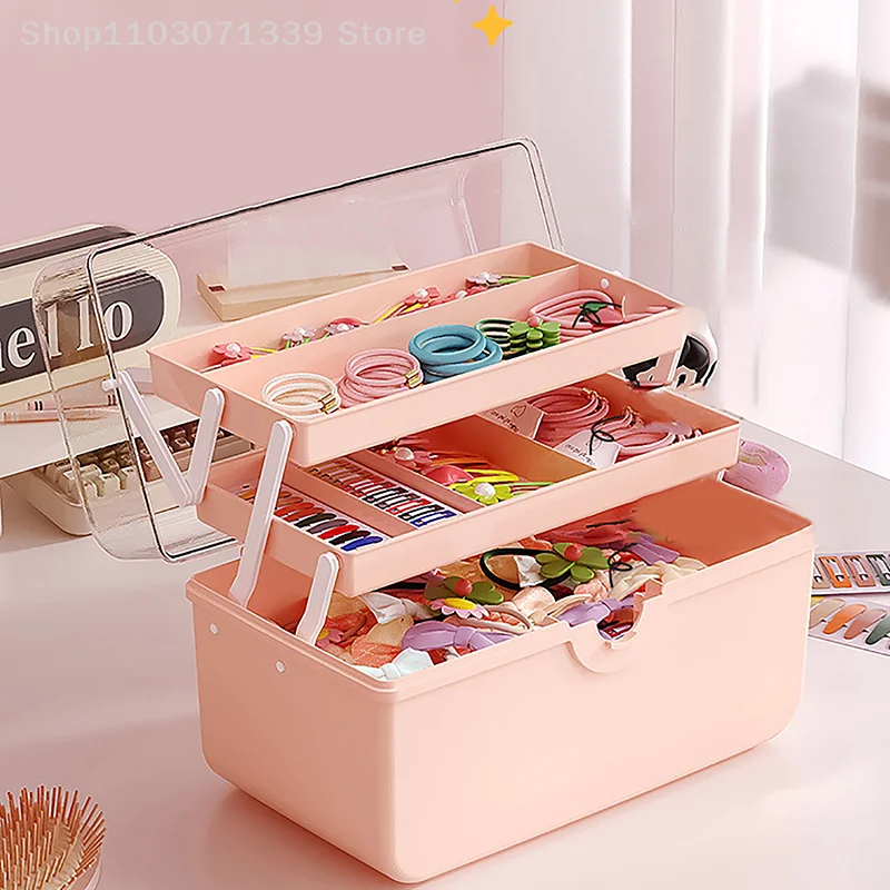 Children\'s Hair Accessories Storage Box Baby Head Rope Hairpin Rubber Band Head Jewelry Organizer Cute Girl Jewelry Box