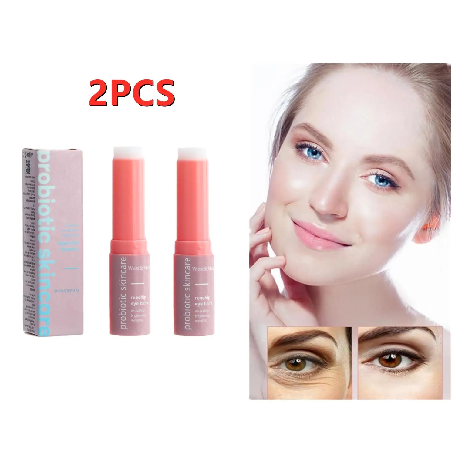 

2X Women Extra Renewing Rosehip Eye Balm For Face Lifting Moisturizing Balm Stick Anti-Wrinkle Anti-Puffiness Remove Dark Circle