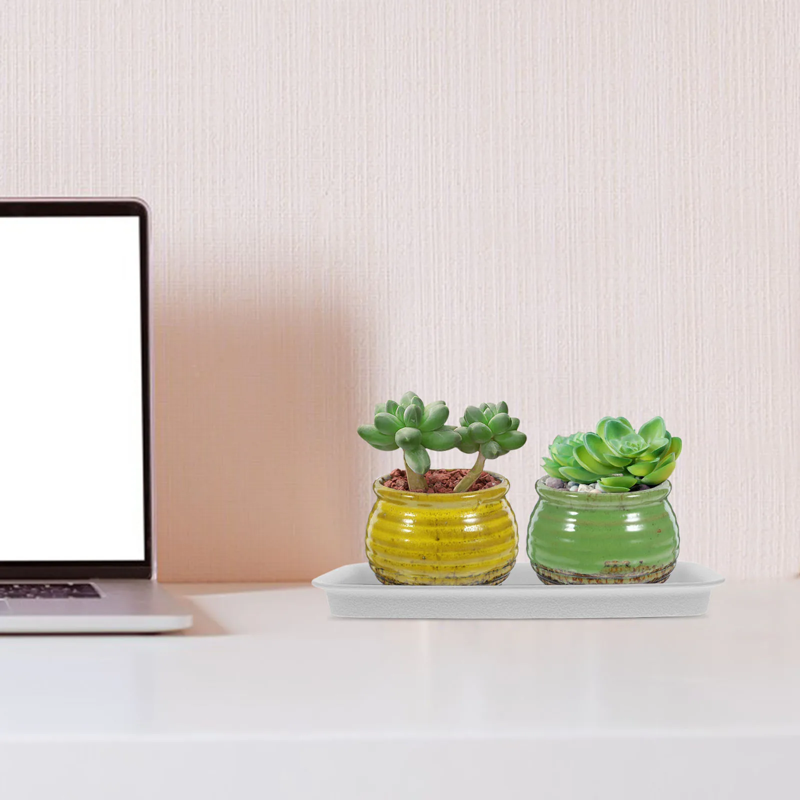 

6Pcs Lightweight Planter Pot Trays Reusable Flower Pot Holders Simple Design No Leaking Bottom Tray Bottom Saucer