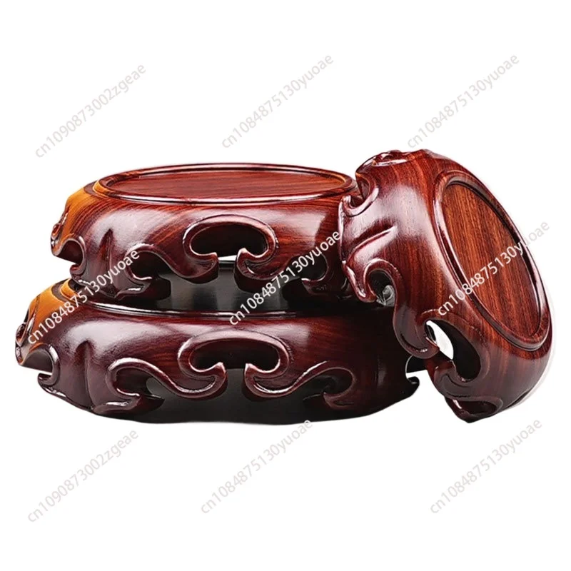 Wooden Pedestal Display Stand, Ebony Wood Carving, Handicraft, Decorative Base for Craft Tea Set, Teapot Plants, Ornaments Dis