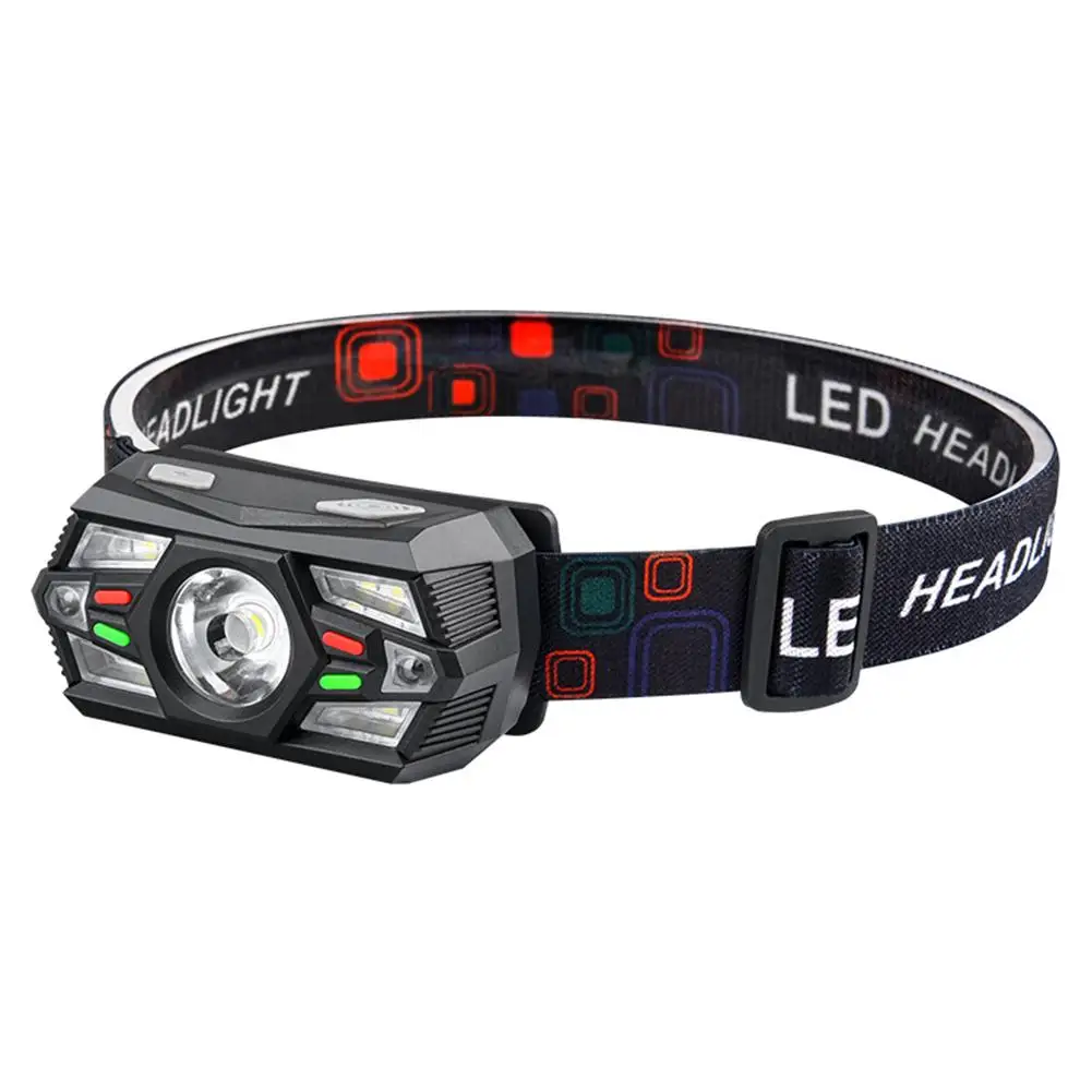Mini Sensor Head Light Outdoor USB Charging Multi-function Supplies Light Front Red Head Fishing Run Night Headlight Fishin H8I3