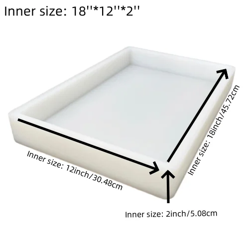 Large Rectangle Resin Table Molds, 45.72 X 30.48 X 5.08 cm Versatile Epoxy Mold for , River-Inspired Tables, DIY Art Pieces