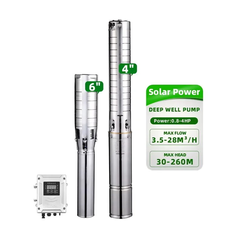 2026 Hot！ 1hp 1.5hp 3hp Solar Submersible Deep Well Water Pump With MPPT Pump Controller Solar Water Pump for Agriculture