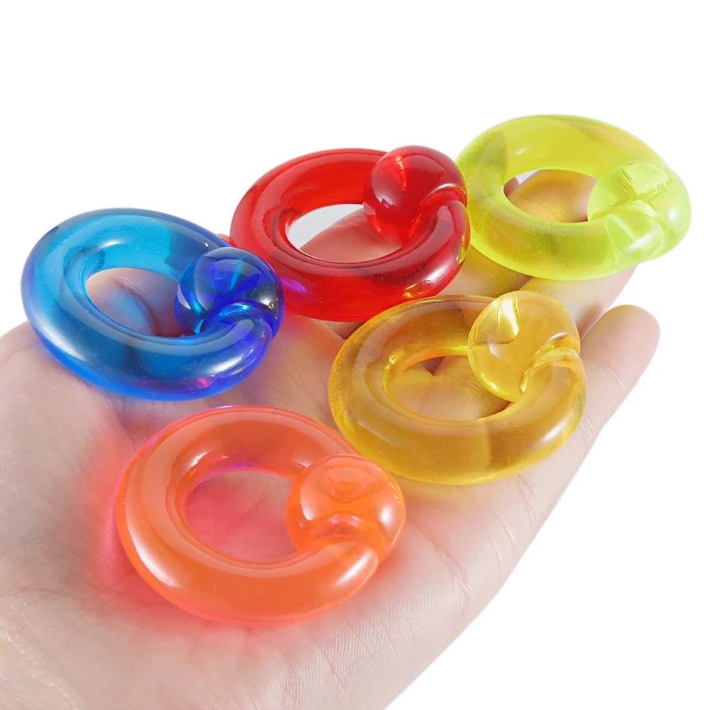 2/1 قطعة الاكريليك الملونة BCR كبيرة كبيرة الحجم العملاق الأسير حبة حلقة الأذن نفق التوصيل المتوسع قياس الذكور الأنف الحاجز الدائري 00 جرام