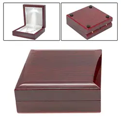 Wooden LED Lighted Necklace Gift Box Soft Interior for Women Square Packer Box Jewelry Storage Case for Mother Day Engagement