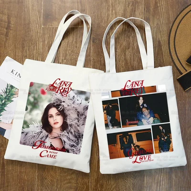 Y2k Singer Lana Del Rey Shopping Bag Canvas Shopper Ldr 90s Just For Life Jute Bag Foldable Bag Reusable Bags Shopper Canvas