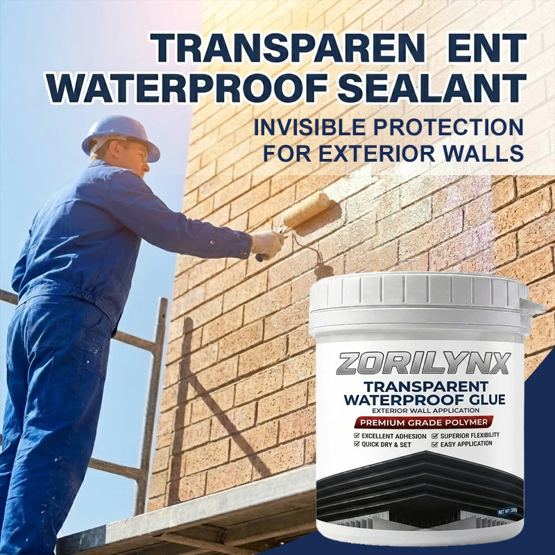 Transparent Waterproof Glue for Exterior Wall Sealing High-Adhesion Weatherproof Repair Paste for Leak Defense - ZORILYNX