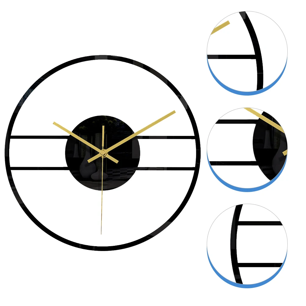 

Acrylic Wall Decorative Black Wall Clock Mute Hanging Clocks Home Office Living Room Style Birthday Gift