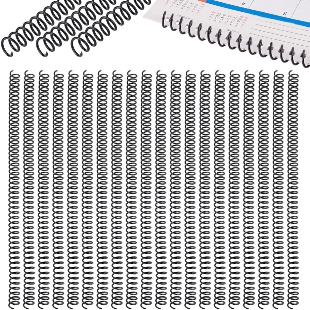 

100pcs Spiral Binding Coils 3/8" Black Binding Spirals 4:1 Pitch Binding Spines 75 Sheet Capacity 48 Loops Plastic Spiral Coils
